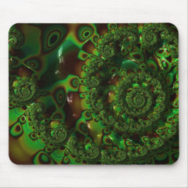 Green Fraktal Art Muschel Mousepad