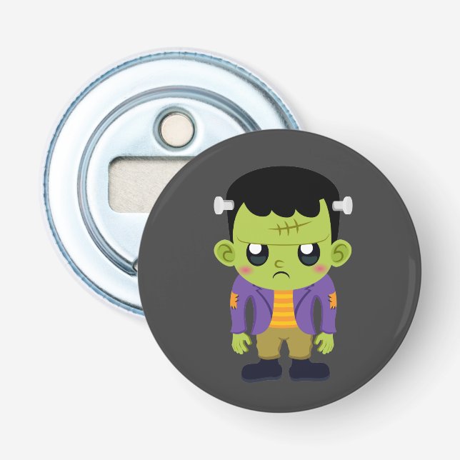 Green Frankenstein Monster Halloween Flaschenöffner (Vorderseite)