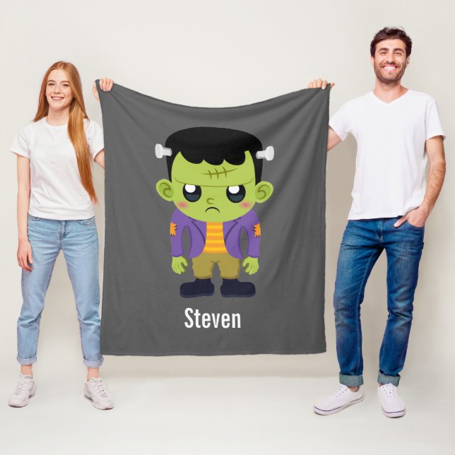 Green Frankenstein Monster Halloween Fleecedecke (Beispiel)