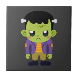 Green Frankenstein Monster Halloween Fliese