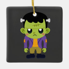 Green Frankenstein Monster Halloween Keramikornament