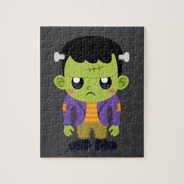 Green Frankenstein Monster Halloween Puzzle (Vertikal)