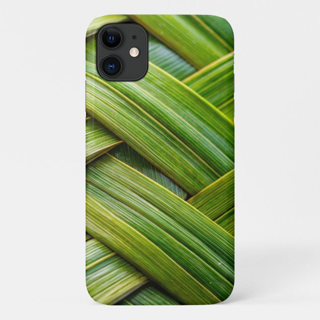 Green Fresh Bamboo Weave Case-Mate iPhone Hülle (Rückseite)
