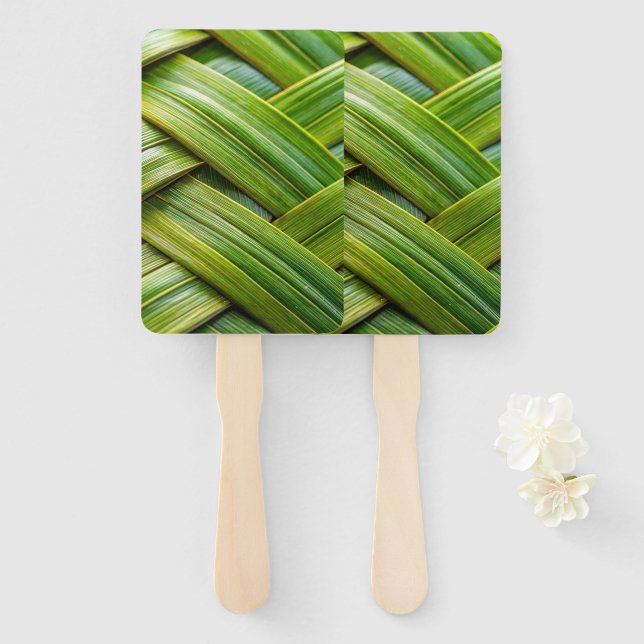 Green Fresh Bamboo Weave Fächer (Vorne und Hinten)