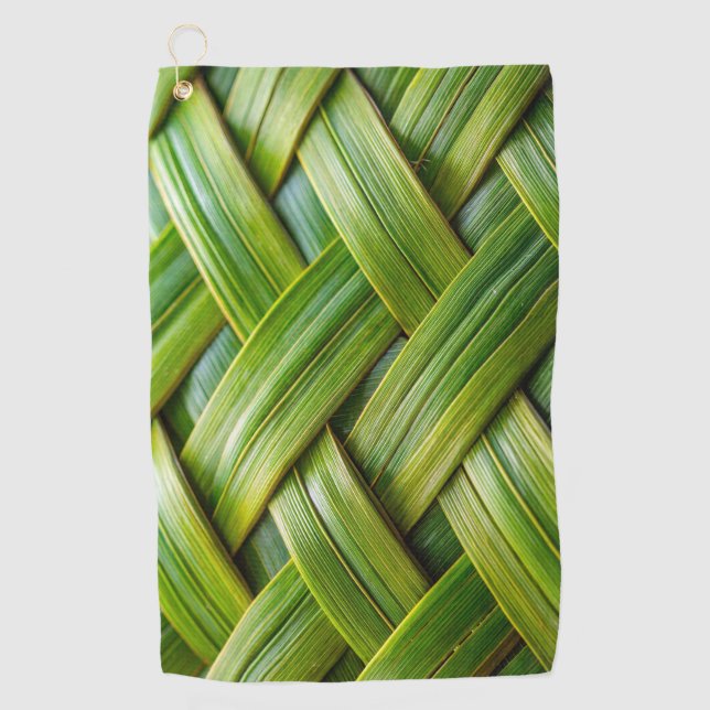 Green Fresh Bamboo Weave Golfhandtuch (Vorderseite)