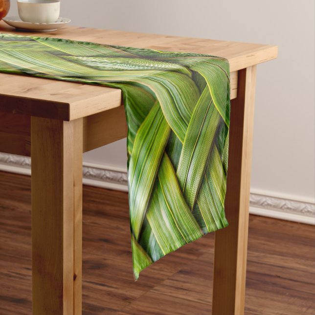 Green Fresh Bamboo Weave Großer Tischläufer (Beispiel)