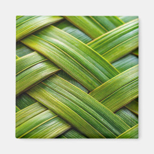 Green Fresh Bamboo Weave Magnet