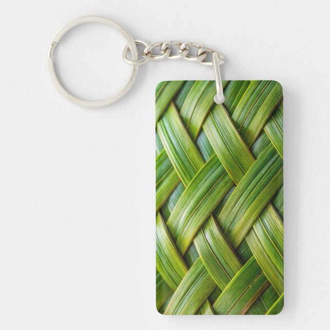 Green Fresh Bamboo Weave Schlüsselanhänger (Vorderseite)