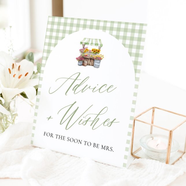 Green Fresh Off The Market Advice and Wishes Sign Sockelschild (Green Fresh Off The Market Advice and Wishes Sign)