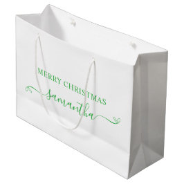 Green FroChristmas Niedlich Bow Signature Name Große Geschenktüte