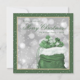 Green FroChristmas Winter Weihnachtskarten Feiertagskarte