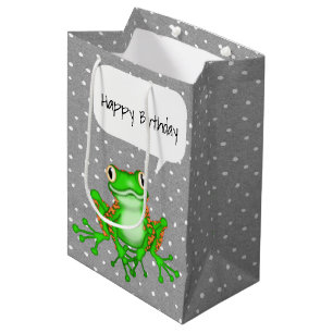 Green Frog auf Polka Dots Mittlere Geschenktüte