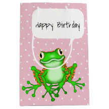 Green Frog auf Polka Dots