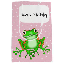 Green Frog auf Polka Dots Mittlere Geschenktüte