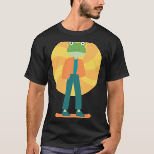 Green Frog auf Skateboard mit Schnurrbart (2) T-Shirt