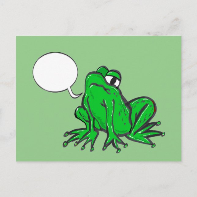 Green Frog Cartoon DIY Postcard Postkarte (Vorderseite)