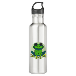 Green Frog Cartoon Edelstahlflasche