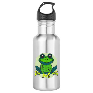 Green Frog Cartoon Edelstahlflasche