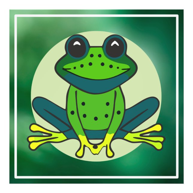 Green Frog Cartoon Fotodruck (Vorne)