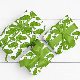 Green Frog Cartoon Geschenkpapier