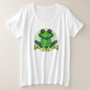 Green Frog Cartoon Große Größe T-Shirt