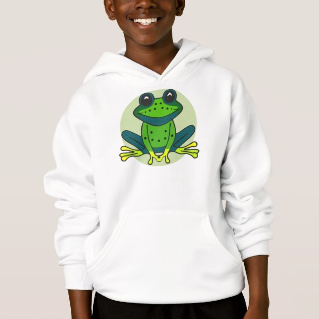 Green Frog Cartoon Hoodie (Vorderseite)