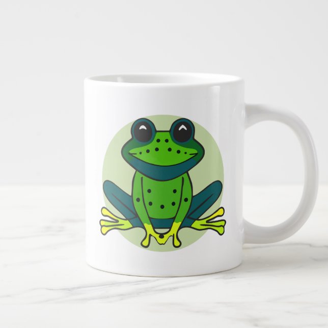 Green Frog Cartoon Jumbo-Tasse (Rechts)