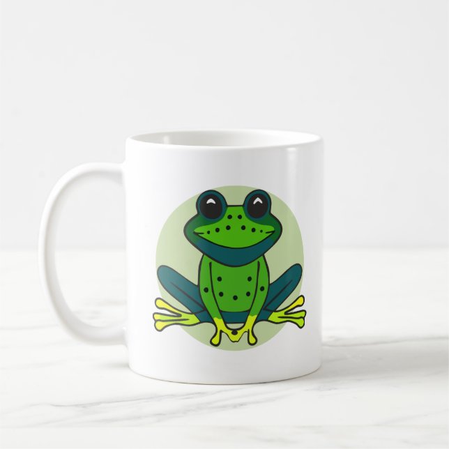 Green Frog Cartoon Kaffeetasse (Links)