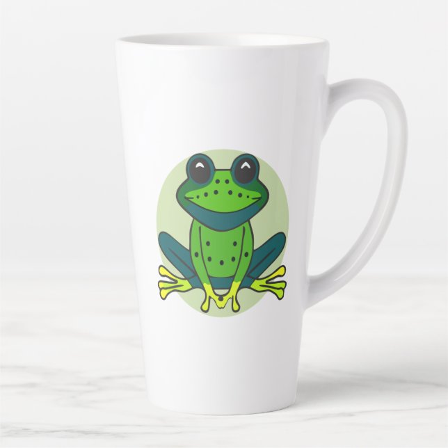 Green Frog Cartoon Milchtasse (Rechts)