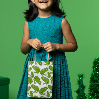 Green Frog Cartoon Mittlere Geschenktüte