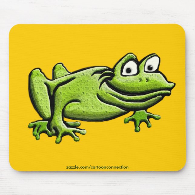 Green Frog Cartoon Mousepad (Vorne)