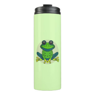 Green Frog Cartoon Thermosbecher
