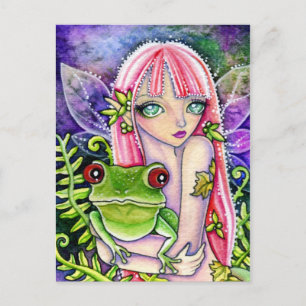 Green Frog Elf - Postcard Postkarte