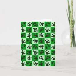 Green Frog Feet Whimsical Animal Tracks Karte