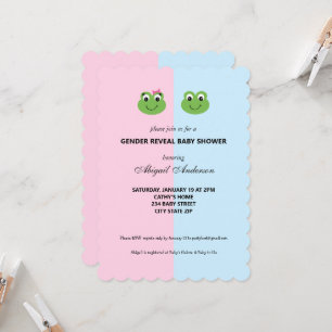 Green Frog Gender Reveal Baby Shower Einladung