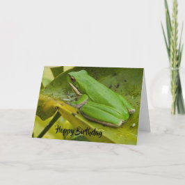 Green Frog Hoppy Birthday Karte