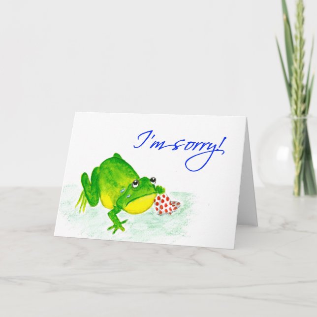 Green Frog 'I'm Sorry!' Karte (Vorderseite)