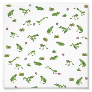 Green Frog Pattern Fotodruck