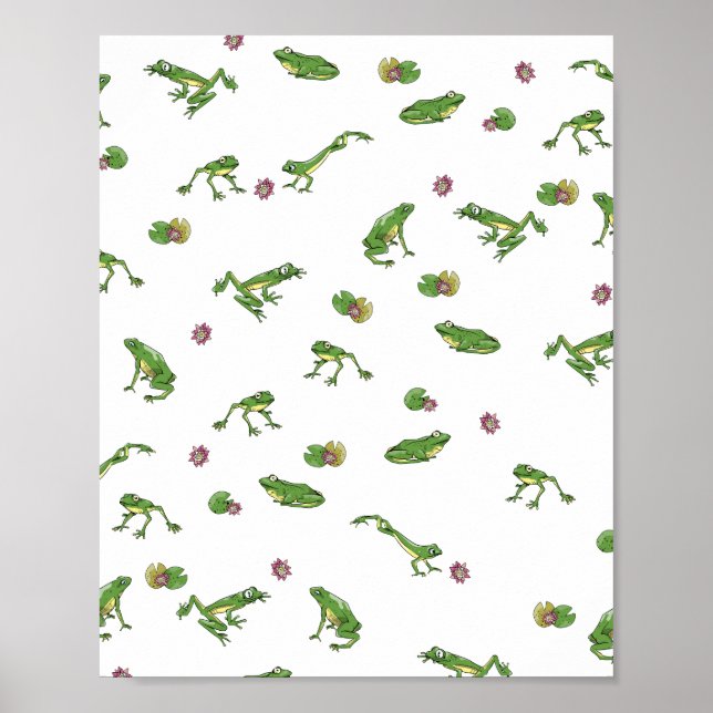Green Frog Pattern Poster (Vorne)