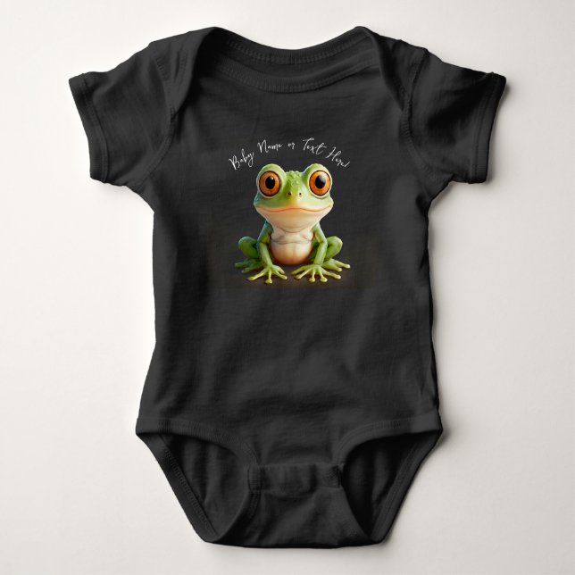 Green Frog Personalisiert Baby Gift Strampler (Vorderseite)