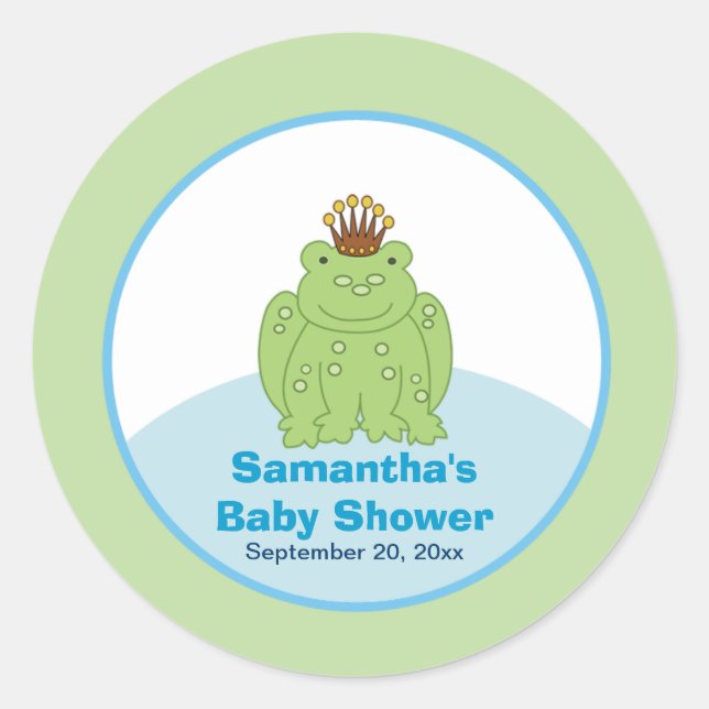 Green Frog Prince Round Custom Gevor Sticker (Vorderseite)