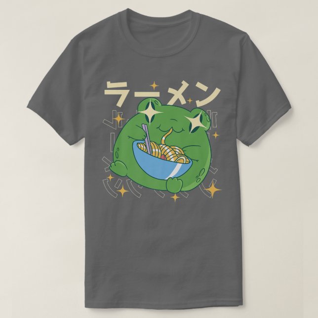 Green Frog Ramen Kawai Noodle gibt Japan Frosch T-Shirt (Design vorne)
