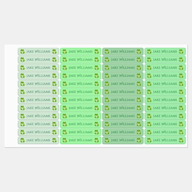 Green Frog School Clothing Kids' Labels Etiketten (Blatt)