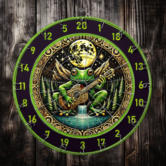 Green Frog spielt Gitarre von Mond Dartscheibe (Von Creator hochgeladen)