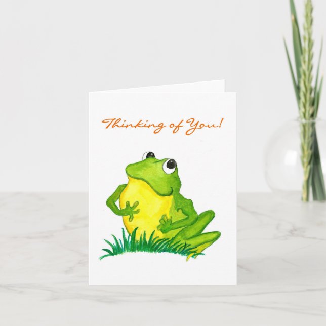 Green Frog 'Thinking of You'! Mitteilungskarte (Vorderseite)