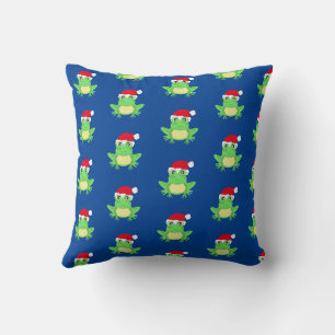 Green Frog Weihnachtsmannmütze Cartoon Muster Nove Kissen