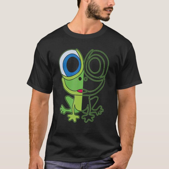Green frog with big eyes animal motif with toad T-Shirt (Vorderseite)