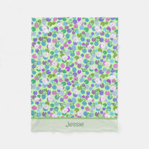 Green Frogs Custom Unisex Baby Blanket mit Namen Fleecedecke