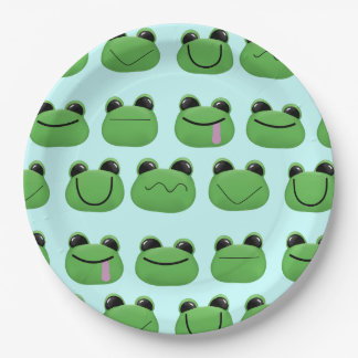 Green Frogs Party Plate Pappteller