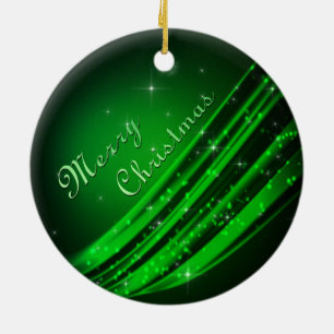 Green Frohe Weihnachten Keramik Ornament